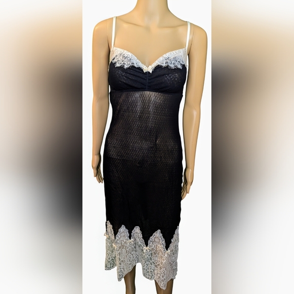 Tia Lyn Other - Tia Lyn Long Lace Chemise Small Black and White